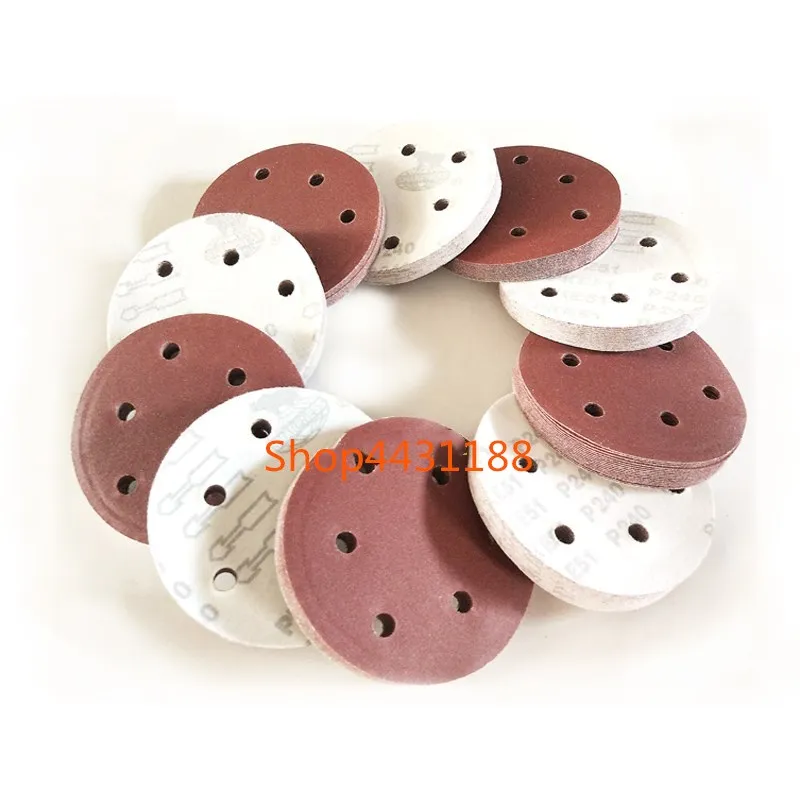 

50pcs/set 9"/225mm 6Holes 80-1000 Grit Sanding Disc Random Orbit Hook Loop Woodworking Sander Sand Paper Discs Grit Sand