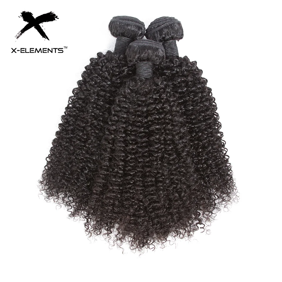 X-Elements, перуанские кудрявые волосы, 3/4 пряди, натуральный цвет, человеческие волосы для наращивания "-26", не Реми, вплетаемые пряди