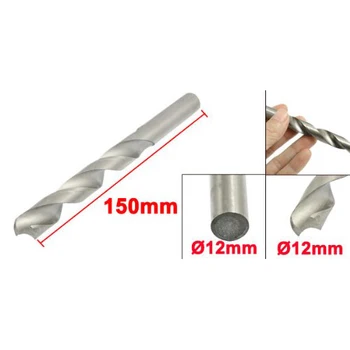

New Style 150mm Long 12mm Dia High Speed Steel Spiral Twist Drill Bit