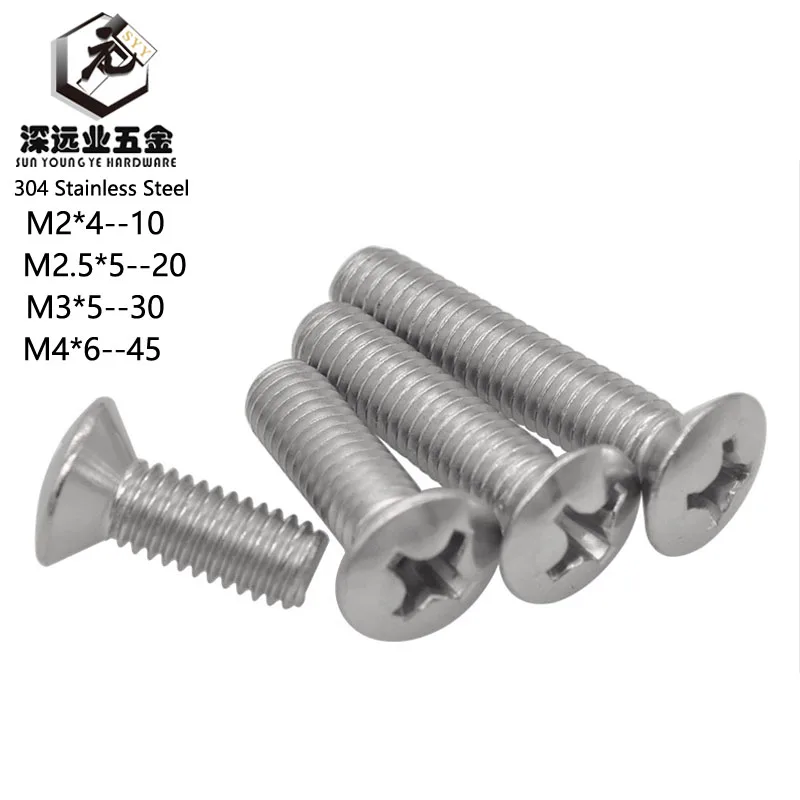 x 20mm Machine Stainless Screw 304 SS Phillip 4mm Qty 20 Countersunk M4 