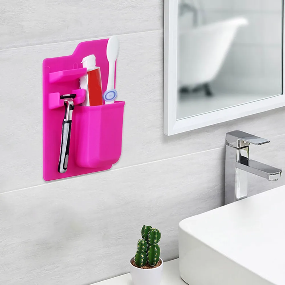 Силиконовый Органайзер для ванной, мощный держатель для зубных щеток, силиконовый держатель для зубных щеток для ванной комнаты, принадлежности для душа