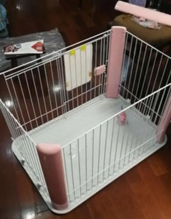 92X63X60 см Высокое качество Экологичная клетка для собак забор для маленьких собак - Цвет: Розовый