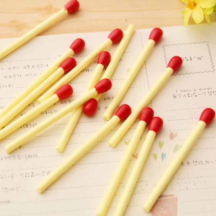 20pcs/lot Korean Stationery Cute Mini matchstick Pen Advertising Creative Bent School Office Ballpoint Pens |