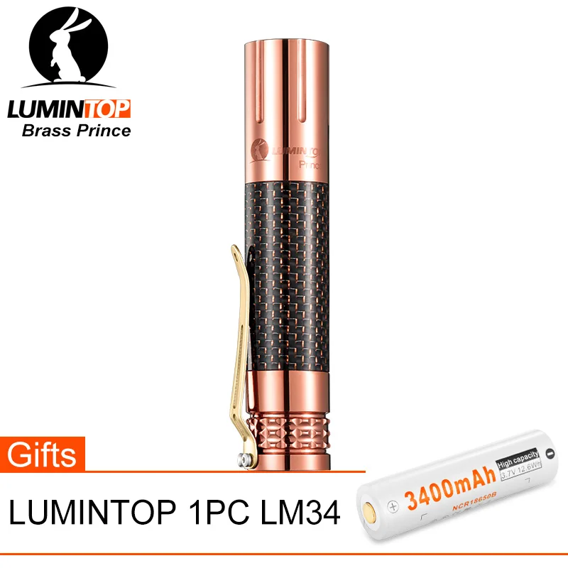 Beste LUMINTOP Prins Koper Super Heldere Zaklamp Cree XM L2 Type Torch Met Premium Koolstofvezel Materiaal
