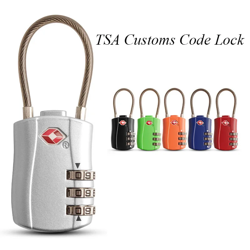 

TSA Resettable 3 Digit Combination Lock Travel Luggage Suitcase Code Padlock Metal Drop Shipping