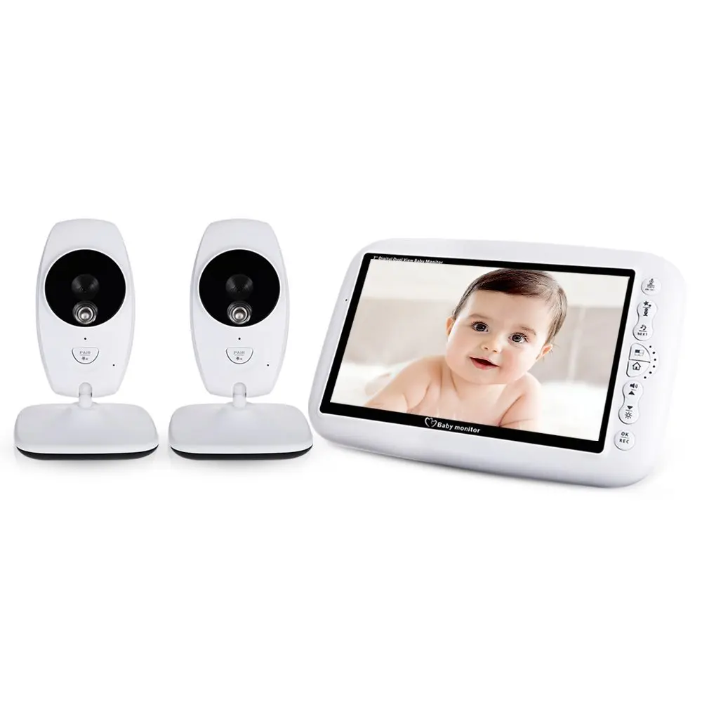 

babykam baba eletronica detector fetal 7 inch IR night light vision Baby Intercom Lullabies Temperature Sensor cry baby monitor