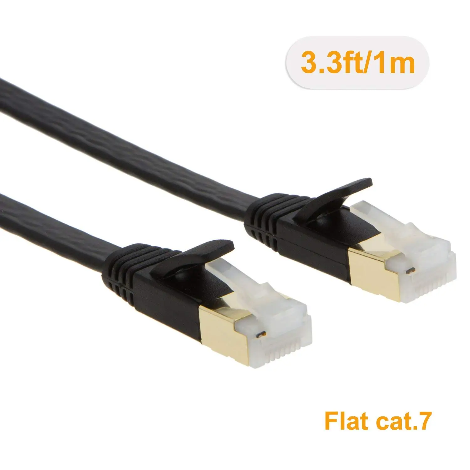 Плоский Ethernet Кабель Cat7 экранированный позолоченный сетевой коммутационный