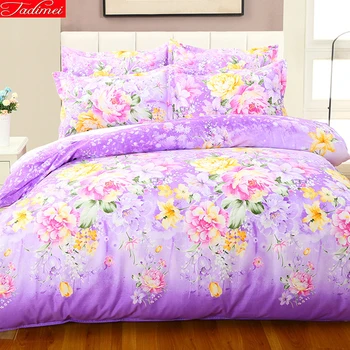 

Plant Flower Floral Winter Aole Cotton 4 pcs Bedding Set for 1.8m 2m 2.3m Bed Linens King Queen Double Size Duvet Cover Bedlinen