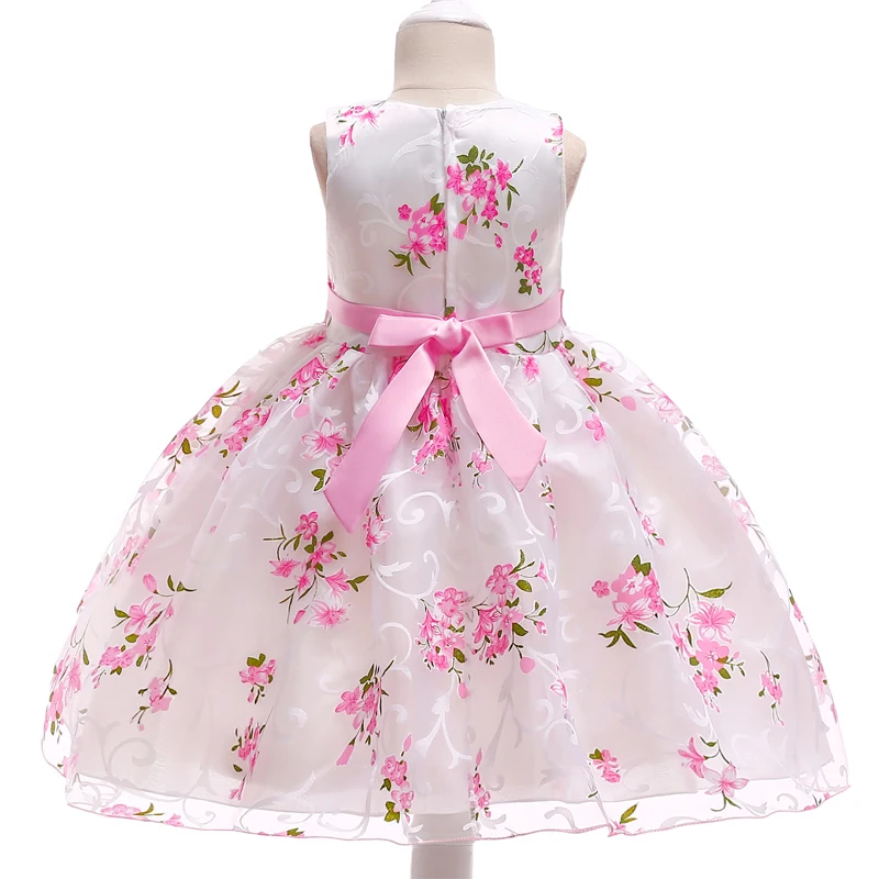 Summer Kids Dresses For Girls Clothing Flower Toddler Girl Dress Pink Birthday Princess Dress Party Wedding 2 3 Year