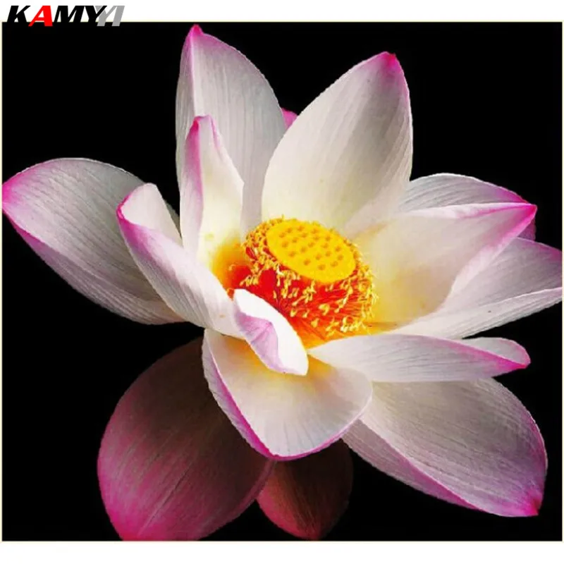 

Needlework 5D Diy Diamond Painting Cross Stitch Lotus Diamond mosaic Diamond Embroidery Flowers Full Square Drill Resin XY1