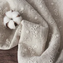 Хлопковая и льняная ткань, Высококачественная модная юбка-шаль tissu, плотная и двусторонняя вышивка, осенняя и зимняя ткань