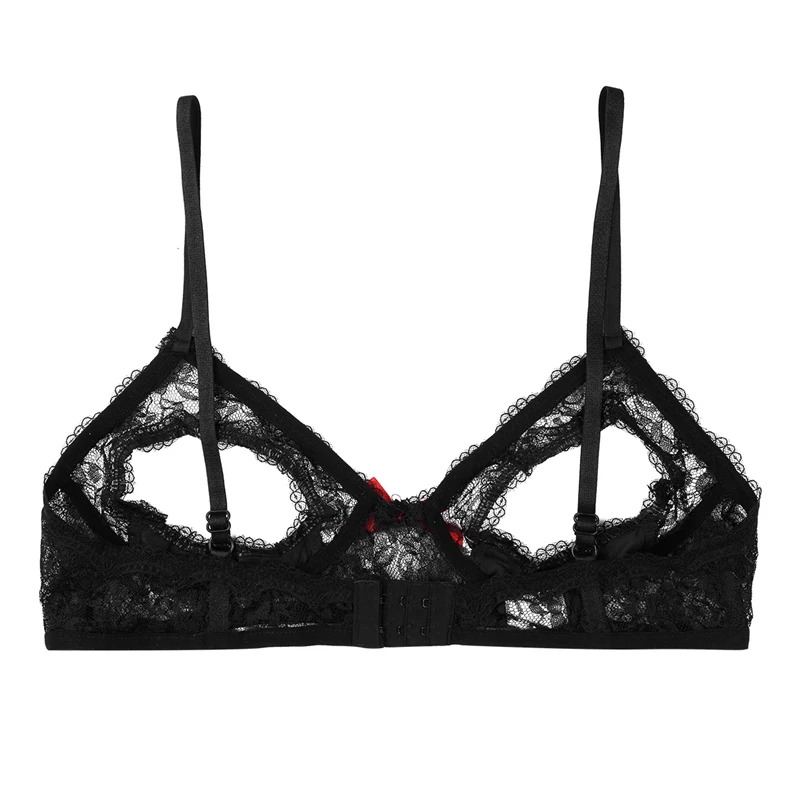 Sexy Lingerie Women Open Cup Bra Erotic underwear triangle bralette bustier corset crop top bra Lace Floral unpadded Bra