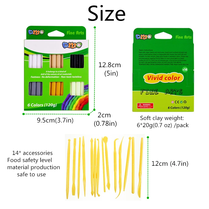 DIY 6 Colors Soft Charm Fimo Clay Safe Modelling Polymer Clay Oven Harden Plasticine Kit Tools Slime Toys Set For Children Gifts DIY 6 Colors Soft Charm Fimo Clay Safe Modelling Polymer Clay Oven Harden Plasticine Kit Tools Slime Toys Set For Children Gifts