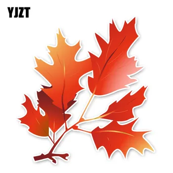 

YJZT 12*12.8CM Unique Beautiful Personalized Red Maple Leaves Car Stickers Accessories 11A1639