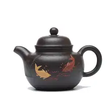 Ручная работа горшок окрашенный грязевой капельный Чайник Фиолетовый глиняный чайный сервиз чайные горшки авторский Чжи Хон 250 мл китайское кун-фу Zisha Duo мяч