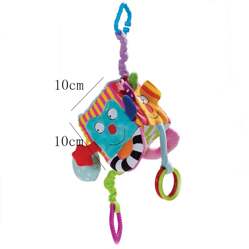 Детская Мобильная игрушка для малышей, плюшевый блок, клатч, волшебный кубик-погремушка, развивающие игрушки для новорожденных детей 0-24 месяцев