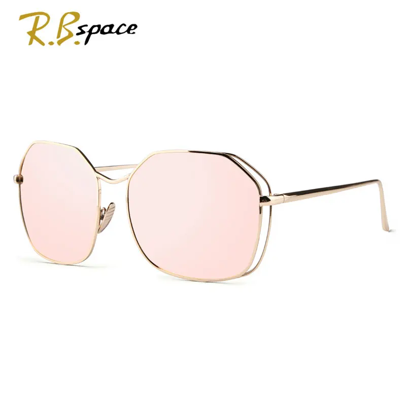 

New Metal frame Premium women's sunglasses fashion geometry double bridge design brand personality mirrored sunglasses UV400