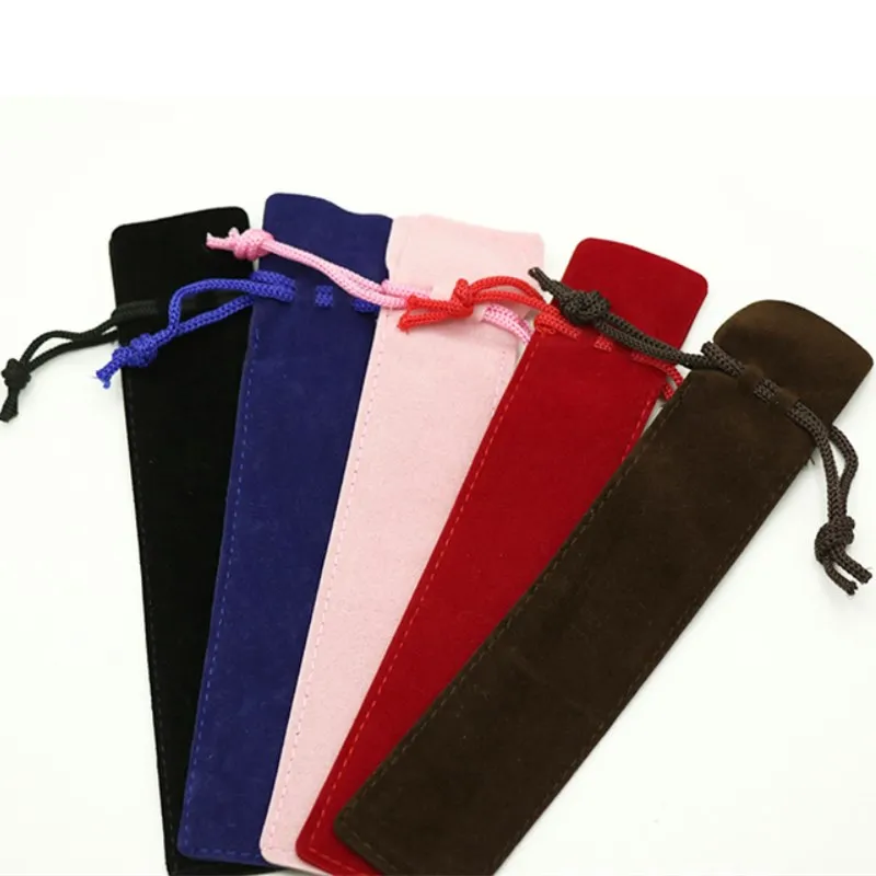 

5 Pcs Single Pencil Bag Pen Case Velvet Pen bag Holder For Rollerball /Fountain/Ballpoint Pen