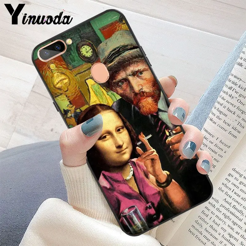 Забавный чехол для телефона Yinuoda Van Gogh Mona Lisa с грушевидными ушками OPPO R11 R11S Plus R17Pro R9S