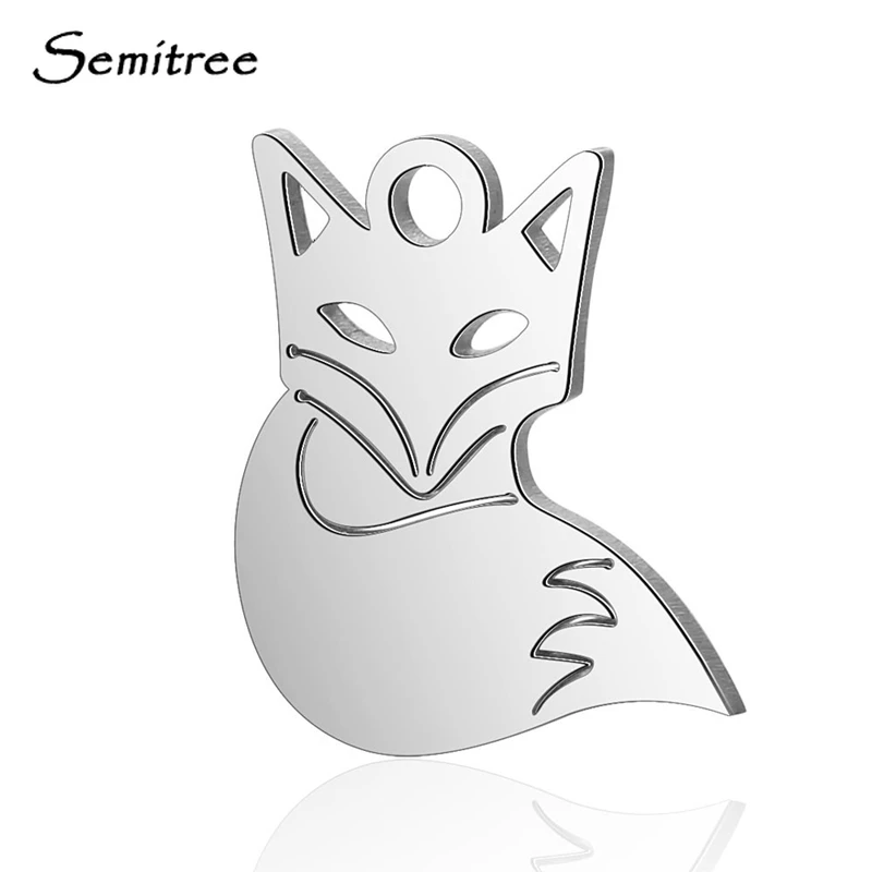 Semitree 10 шт. подвески из нержавеющей стали в виде животных лисы Подвески DIY для