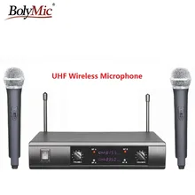 Bolymic UHF Беспроводной mikrofon двойной микрофон беспроводной Профессиональный_беспроводной караоке микрофон система