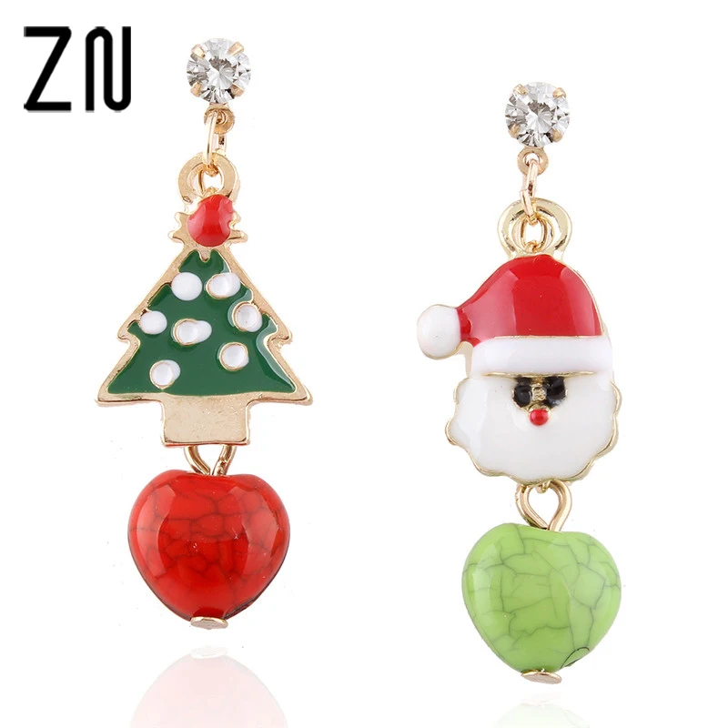 

Fashion Asymmetric Cartoon Christmas Snowman Christmas Tree Earrings