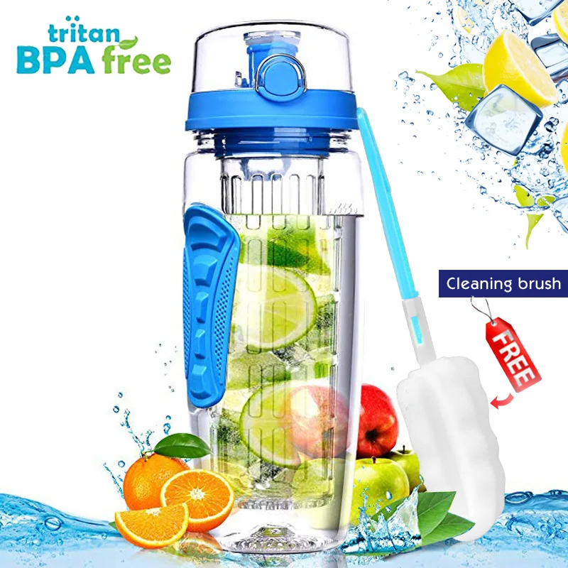 

32OZ Sport Fruit Infuser Water Bottle BPA Free bottles gym Cup Lemon Juice Bottle For Water Sport Drinking Healthy Made Easy