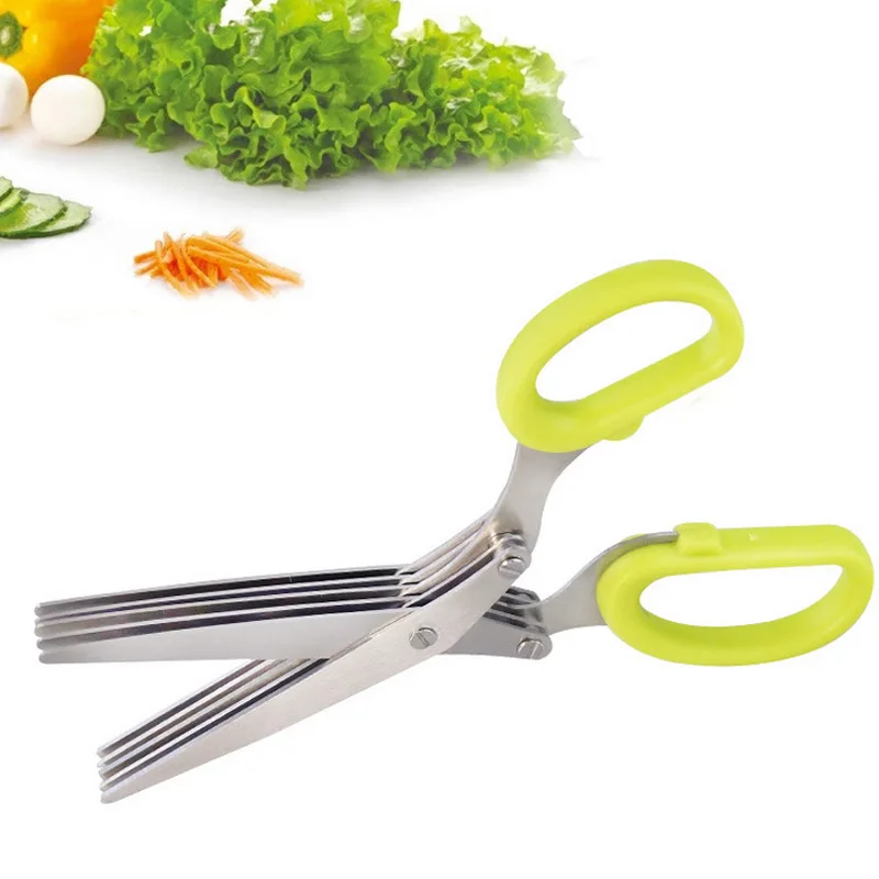 Cushawfamily Новинка 5 слоев нержавеющей стали Кухня нарезанный scallions ножницы с офис