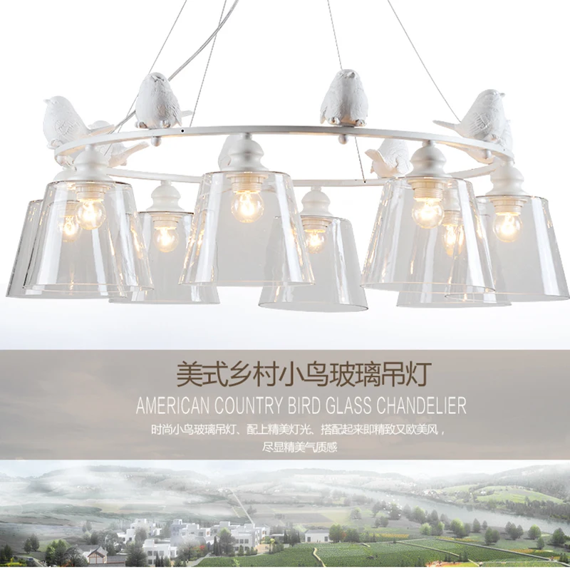 

Nordic Simple Resin Birds Led Chandeliers Lustre Glass Dining Room Led Chandelier Lighting Bedroom Led Hanging Lights Fixtures