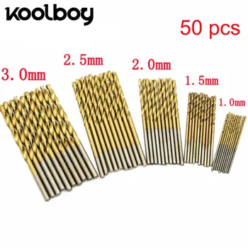 

Koolboy 50pcs Small Twist Drill Bit Set 1-3mm Micro Round Shank Drilling Bits Metal Set High Carbon Steel Wood Drilling Tools
