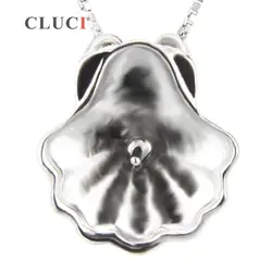 CLUCI 3 шт Оптовая 925 пробы серебро Shell образный жемчуг крепление подвески для Для женщин делает серебро 925 кулон Fine Jewelry