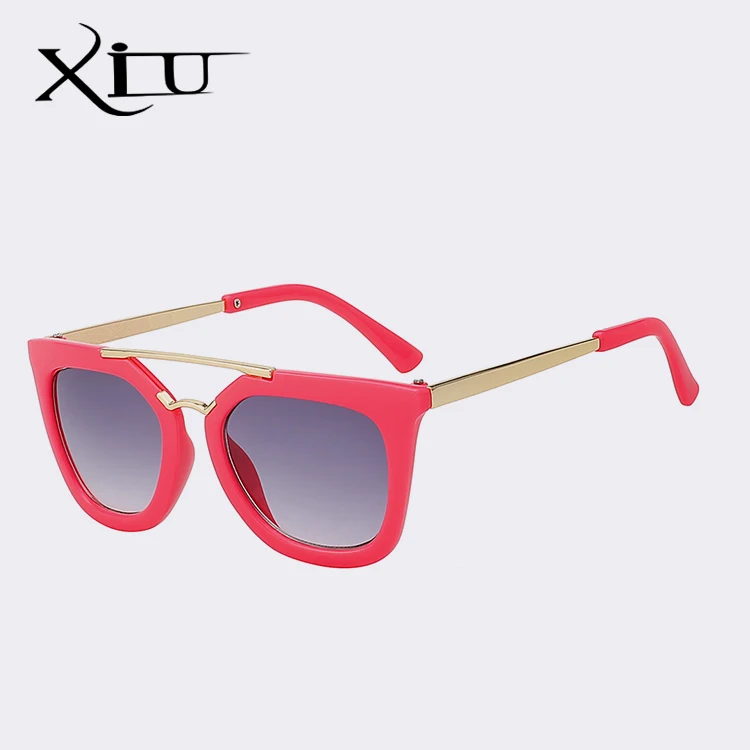 XIU, винтажные детские солнцезащитные очки, брендовые солнцезащитные очки, детские очки, милые, дизайнерские, модные, Oculos De Sol Infantil, хипстер - Цвет линз: Pink