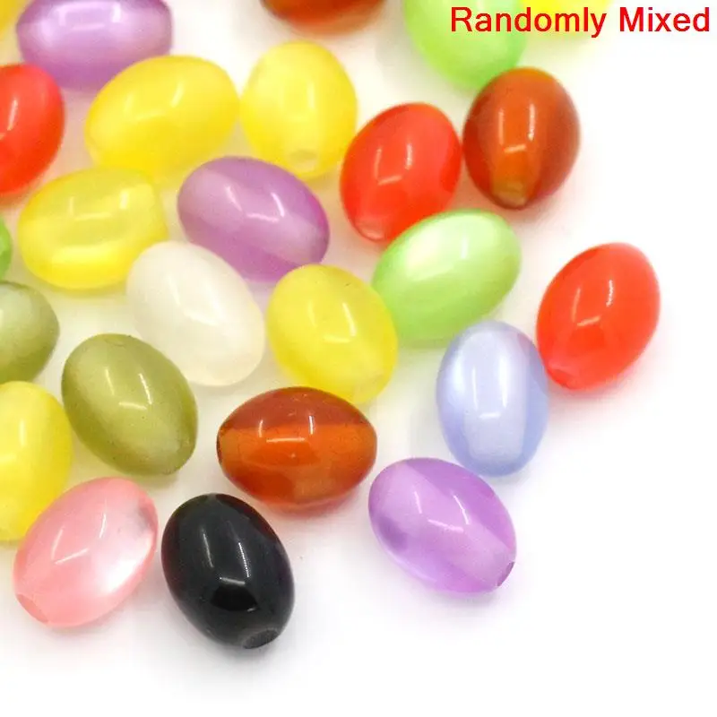 

DoreenBeads Acrylic Spacer Beads Oval Mixed Polished About 8mm( 3/8") x 6mm( 2/8"), Hole: Approx 1mm, 20 PCs