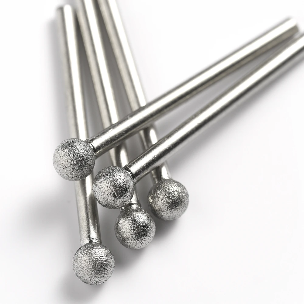 24pcs Fine grain F-Type Ball shape Diamond abrasive bits grinding needle abrasive head for die grinder/dremel/rotary tools