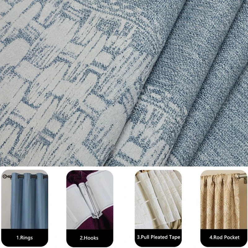 Современные шенилле жаккардовые занавески с высоким затенением затемненные для