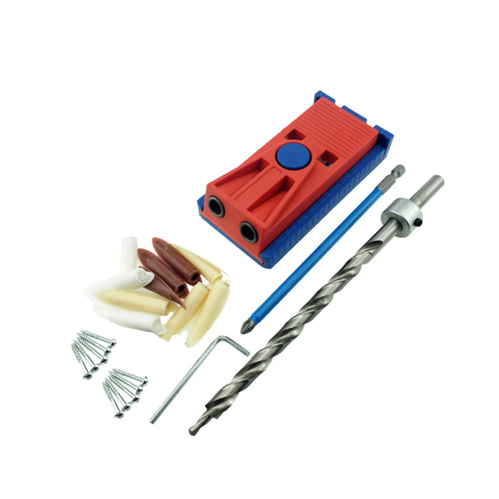 

Plastic Oblique Hole Jig Kit Punching Tool with 9.5mm Puncher and Random Color Plug Hand Tools Set Woodworking Tool