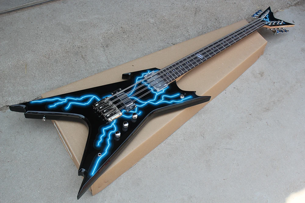 

Factory Wholesale Dean RAZORBACK DIMEBAG Electric Guitar with 8 Strings,Lightning Pattern,Chrome Hardwares,Offer Customized