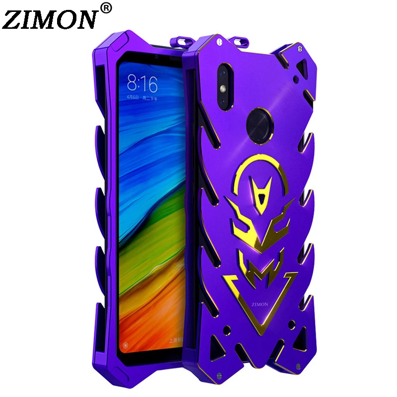 

ZIMON Metal Body Cover Shockproof Cases Global for Xiaomi Redmi Note 5 Pro Coque Fundas Shell Quality Aluminum Hard Back Cover