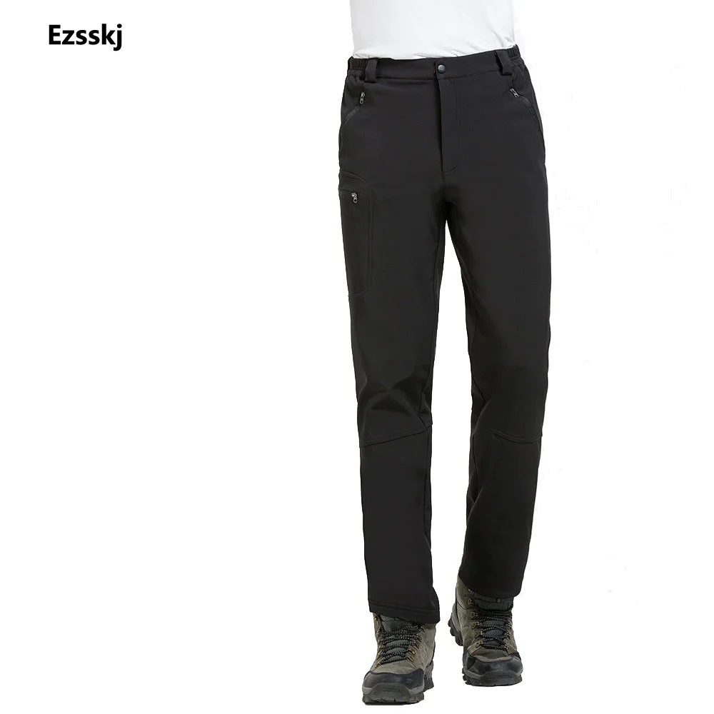 

Winter Windproof Soft Shell Pants Men's Waterproof Ski Snowborad Overalls Outdoor Trekking Workout Stretch Mountain Trousers