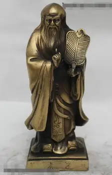 

9"Chinese Folk Brass famous Taoism originator Lao Zi Statue