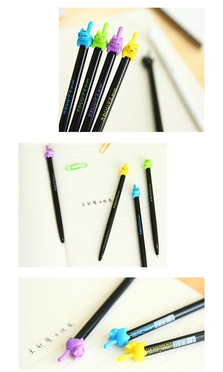 32 шт./лот Kawaii кошка гелевая ручка милые кошечки 0.5 мм черные чернила ручки японский канцелярские принадлежности Школьные принадлежности db579