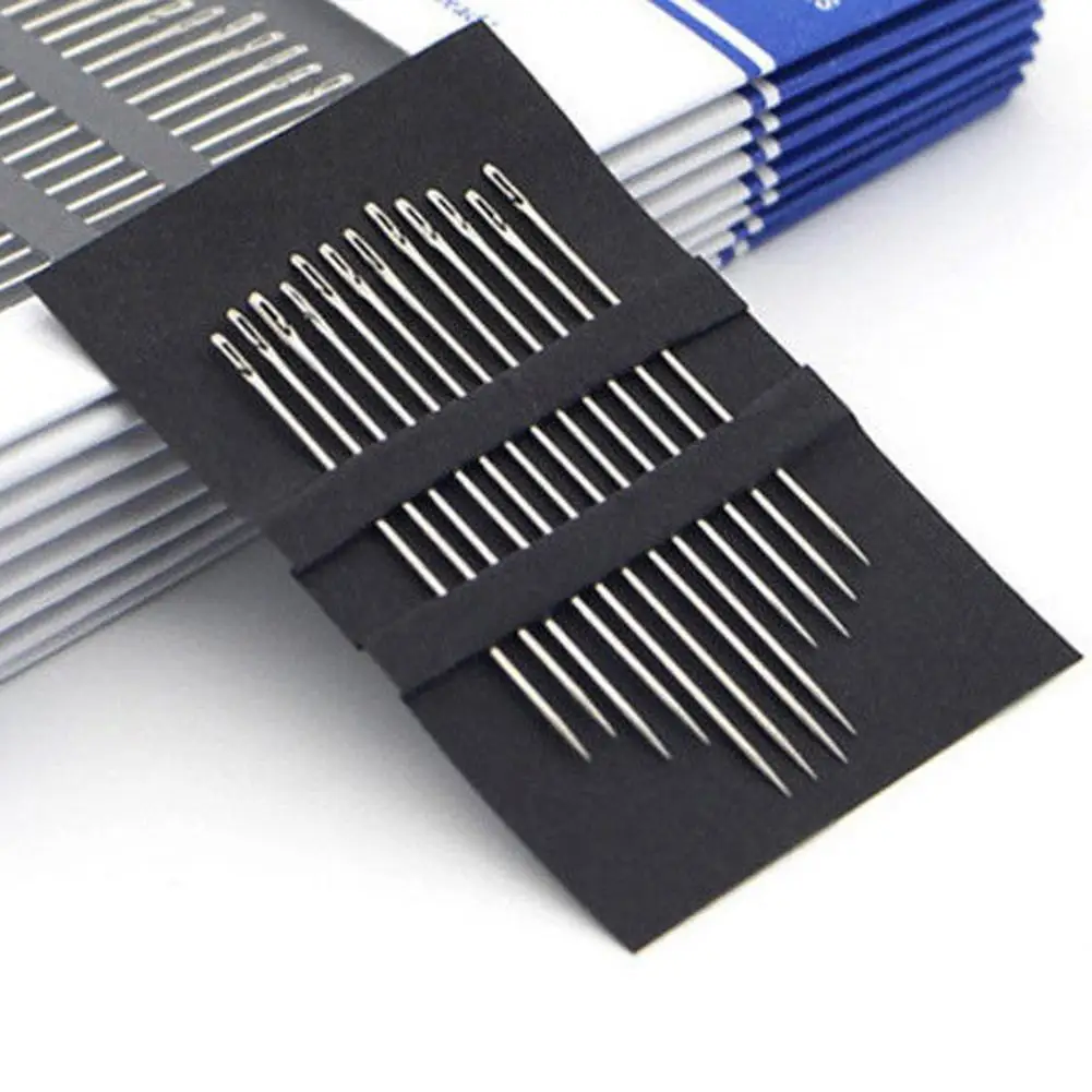 

12PCS Hand Sewing Needles Side/Tail Hole Threading Needles Silver Stainless Steel Hand Sewing Embroidery DIY Tools