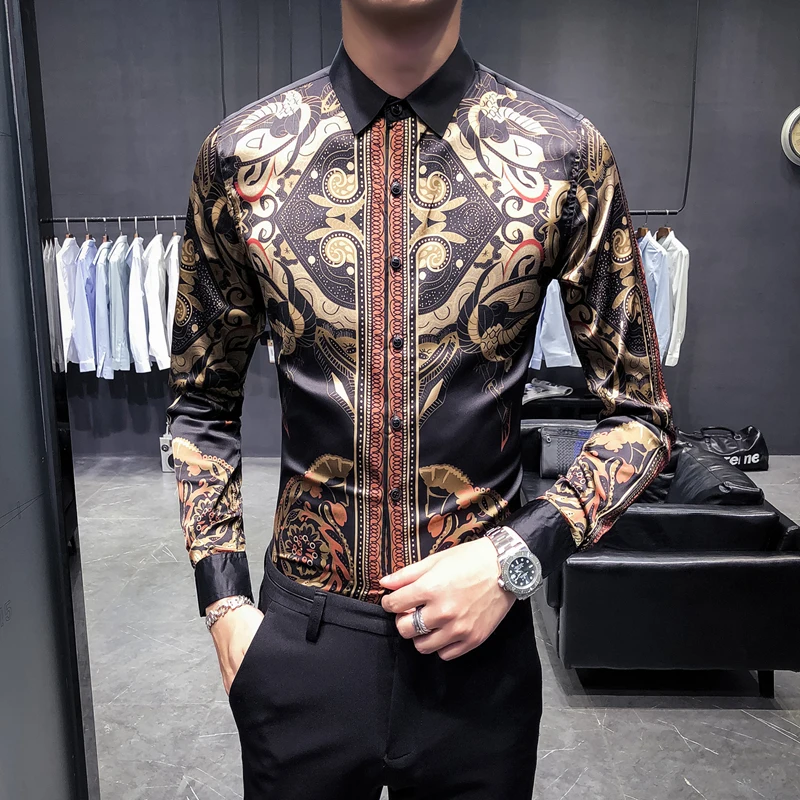 Designer Clothes 2019 Baroque Shirts Mens Patterned Shirts Luxury Mens ...