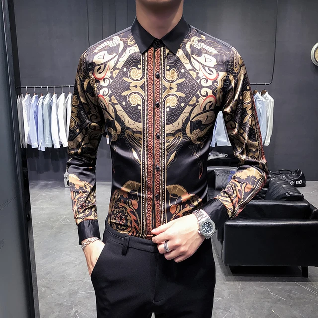 Designer Clothes 2019 Baroque Shirts Mens Patterned Shirts Luxury Mens ...