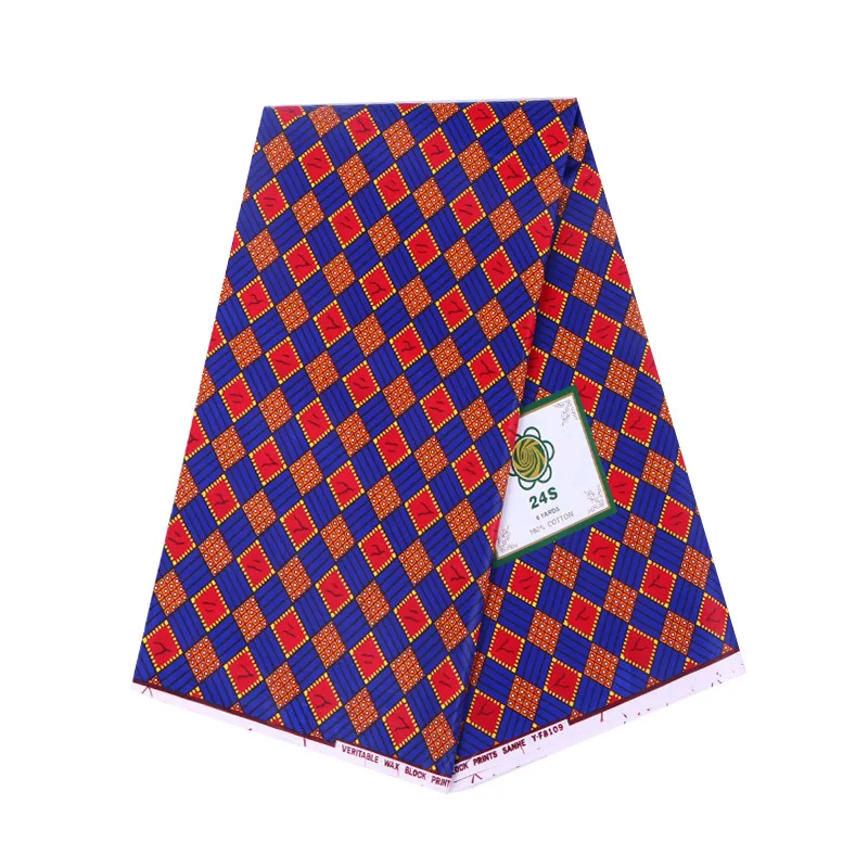 

mylb 100% Wax Prints Fabric Ankara Super Hollandais Wax High Quality 6 yards African Fabric for Party Dress