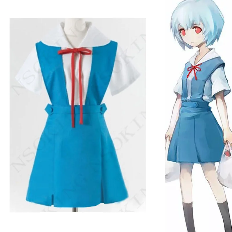 Traje De Cosplay De Asuka Ayanami De Uniforme Escolar De Ani Traje De Cosplay De Asuka Ayanami De Uniforme Escolar De Ani
