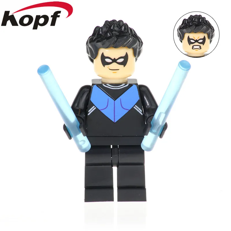 

20Pcs Super Heroes Building Blocks Magic Dog Bricks Dolls Batman Robin Nightwing Condiment Figures Gift Toys For Children XH 911
