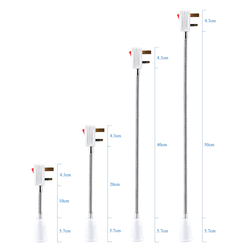 E27 Lamp Base Holder Flexible Extension Converter With OnOff Switch (4)