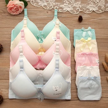 

Cute Bra for Kids Girl Underwear Bralette Set Womens Bras BH Teenage Young Girls Small Bras Children Teens Soft Breathable