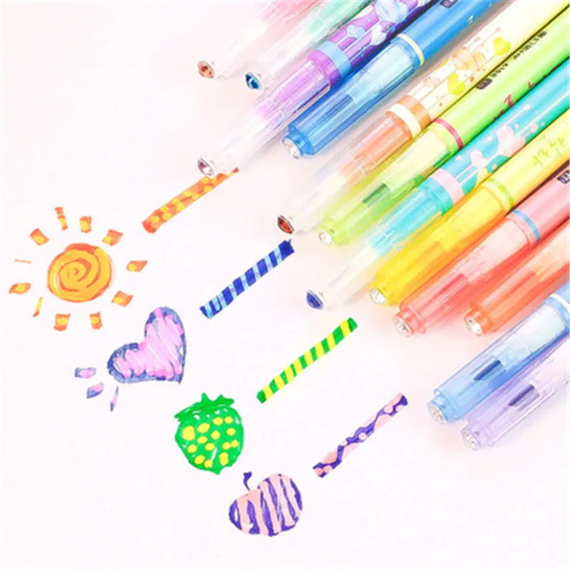 

Baby Painting Toys Child 12 Colors Creative Double-headed Discolorable Magic Highlighter Educational Graffiti Pen for Kids Gifts
